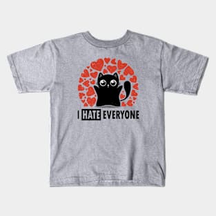 I HATE Everyone - Funny Black Cat Kids T-Shirt